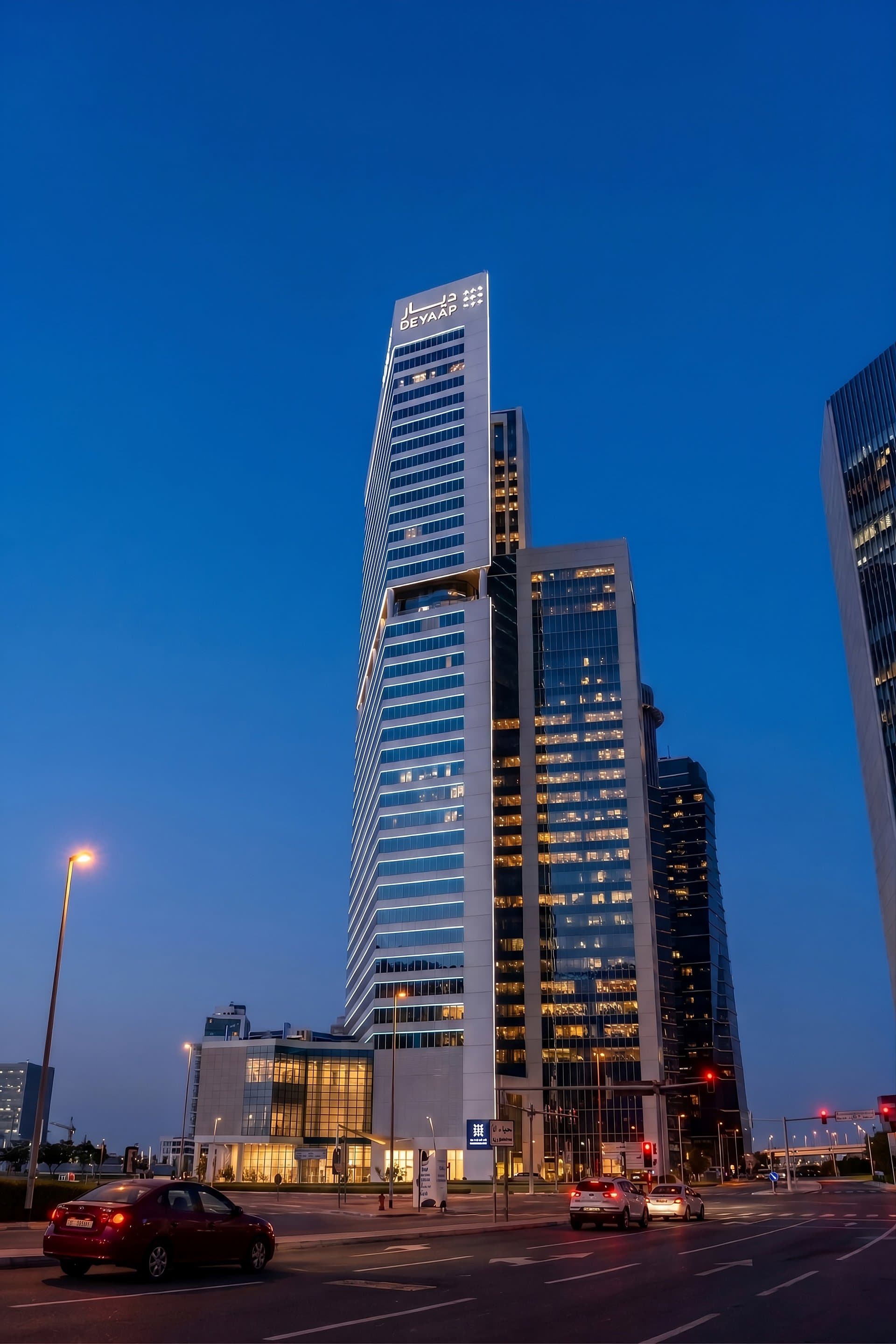 Burlington Tower at dusk, Business Bay, Dubai